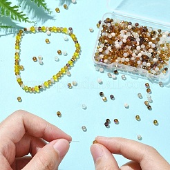 500個 10スタイル電気メッキガラスビーズ連売り  ロンデル  ピンク  3~3.5mm  穴：0.4~1mm  50個/スタイル&nbsp;EGLA-YW0003-24A
