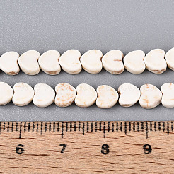 合成ハウライトビーズ連売り  ハート  5~5.5x5.5~6x3mm  穴：0.8mm  約77個/連  15.35インチ（39cm）&nbsp;G-N352-09