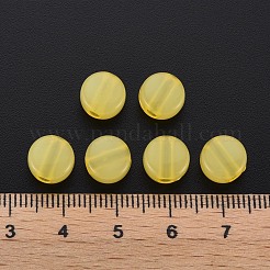 透明なアクリルビーズ  染め  フラットラウンド  きいろ  8.5x5.5mm  穴：2.5mm  約1774個/500g&nbsp;MACR-S373-05E-07