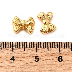 真鍮ビーズ  蝶結び  ニッケルフリー  18KGP本金メッキ  7x10x5mm  穴：1.6mm&nbsp;KK-D407-03G-B