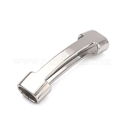 304ステンレスチューブビーズ  中空カーブチューブ  ステンレス鋼色  43.5x11.5x7mm  穴：9x5mm&nbsp;STAS-A138-03P
