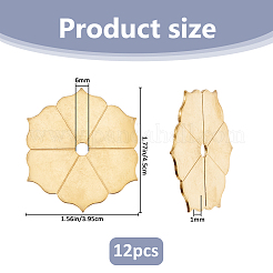 真鍮ハンドルワッシャー12個  花  家具用金具  生（メッキなし）  45x39.5x1mm  穴：6mm&nbsp;DIY-FH0010-54B-C
