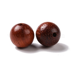 天然木のビーズ  染色されていない  ラウンド  暗赤色  10~10.5mm  穴：1.6mm&nbsp;WOOD-C005-01C