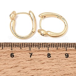 真鍮舗装クリアキュービックジルコニアフープピアス  ティアドロップ  18KGP本金メッキ  16.5x4x14.5mm&nbsp;KK-CBACA55-02G