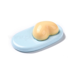 かわいい不透明樹脂カボション  ハートを持つ楕円形  ミックスカラー  22.5x37x10mm&nbsp;RESI-L037-04