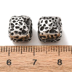 304ステンレススチールビーズ  ハンマーで叩いた立方体  ステンレス鋼色  10x10x9mm  穴：2mm&nbsp;SA-CBA9DCB-22AS