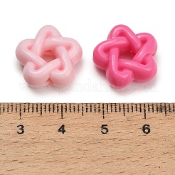 中空の不透明なアクリルビーズ  絡み合った星  ミックスカラー  16.5x17.5x7.5mm  穴：2mm&nbsp;AC-CBA0FB3-01