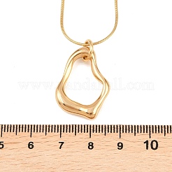 304ステンレススチール製中空不規則ティアドロップペンダントラウンドスネークチェーンネックレス（女性用）  PVD真空メッキ  長持ちメッキ  ゴールドカラー  17.91インチ（45.5cm）&nbsp;NJEW-G188-01G