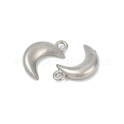 304ステンレススチールチャーム  ムーンチャーム  変色防止  ステンレス鋼色  6.5x11.5x2mm  穴：1.2mm&nbsp;STAS-E500-02P