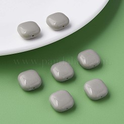 不透明なアクリルビーズ  正方形  濃いグレー  15x15x7.5mm  穴：1.2mm  約375個/500g&nbsp;MACR-S373-147-A05