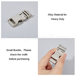 合金サイドリリースバックル4個  サバイバルブレスレットの留め金  プラチナ  39x20x10mm  穴：15x3.5mm&nbsp;FIND-FH0008-70