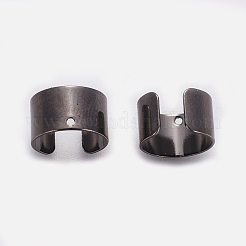 真鍮製の耳カフのパーツ  鉛フリー及びカドミウムフリー  ガンメタ色  9.5x10x6mm  穴：1mm&nbsp;KK-1642-B