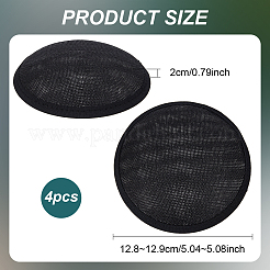 帽子用模造麻ラウンドファシネーターハットベース  ブラック  128~129x20mm&nbsp;AJEW-WH0472-45A-02