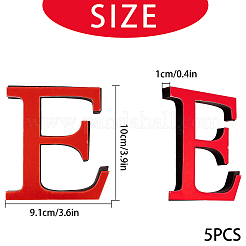 アクリル鏡ウォールステッカーデカール  EVAフォーム付き  アルファベット  文字.e  フォーム：100x91x10.5mm  100x91x1mm&nbsp;DIY-CN0001-13B-E