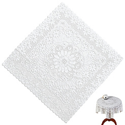 ポリエステル製テーブルクロス  花模様の長方形  ホワイト  915x900x0.7mm&nbsp;AJEW-WH20064-13A