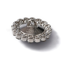 1穴亜鉛合金ラインストーンシャンクボタン  服飾材料  花  ジェット  20x10mm  穴：1mm&nbsp;DIY-WH0319-83B