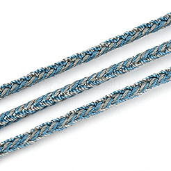 11mポリコットン編み紐  壁掛け用  工芸  ギフト包装  アクア  2.5mm  約12.03ヤード（11m）/ロール&nbsp;OCOR-N008-02B-03