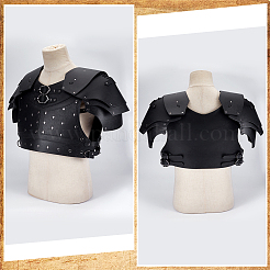 PUレザーアーマー  レトロスタイルのバイキング男性用男の子ステージショーコスプレ  ブラック  305x715x72mm&nbsp;IFIN-WH0752-370
