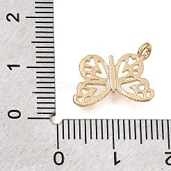 真鍮チャーム  蝶のチャーム  切り取る  ゴールドカラー  18x14x1.8mm  穴：1.4mm&nbsp;KK-CBA2395-08G