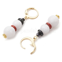 304ステンレススチールと宝石のフレンチフックピアス  雪だるま  ゴールドカラー  43x10mm  3のペア/セット&nbsp;EJEW-JE06161