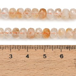 加熱された天然シトリンビーズ連売り  多面カット  ロンデル  6x4.5mm  穴：0.9mm  約84個/連  14.88~15.04''（37.8~38.2センチメートル）&nbsp;GG-CBA41EF-A01-6x4mm