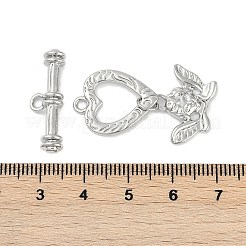 真鍮製マンテル  カドミウムフリー＆ニッケルフリー＆鉛フリー  ハートと角度  プラチナ  角度：33ミリメートル  ペンダント：14x19.5x2.5mm  穴：2mm  バー：25x8.5x5mm  穴：2.2mm&nbsp;KK-K391-24P