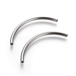 変色しにくい304ステンレススチールチューブビーズ  ステンレス鋼色  50x3mm  穴：1.8mm&nbsp;STAS-G192-19P