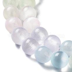 天然セレナイトビーズ連売り  染め  マカロンカラーのラウンドビーズ  6mm  穴：1mm  約64個/連  15.43''（39.2センチメートル）&nbsp;G-D071-01A