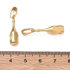 304ステンレスペンダント  シャンパンボトル型のチャーム  イオンプレーティング（ip）  ゴールドカラー  23.5x6.5x6mm  穴：8x3mm&nbsp;SA-CBA7876-27G
