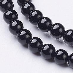 ナチュラルブラックオニキスラウンドビーズ連売り  グレードA  染め＆加熱  20mm  穴：1.5mm  約20個/連  15.5インチ&nbsp;GSR20mmC097