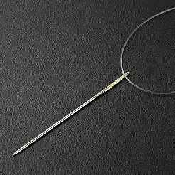 スチール製の縫い針  大きな目の針  大きな目の尖った針  刺繍用  ステンレス鋼色  35~40x0.6~0.9mm  10個/箱&nbsp;NEED-YW0001-05