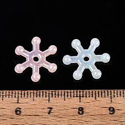 クリスマスプラスチックビーズ  模造ゼリー  スノーフレーク  ABカラーメッキ  ミックスカラー  15.5x14x3mm  穴：1.6~1.7mm  約3571個/500g&nbsp;KY-N026-30