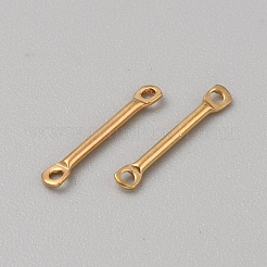 ステンレススチール製バーコネクタチャーム  スティックリンク  ゴールドカラー  15x2x1mm  穴：1.2mm.&nbsp;STAS-WH0001-25A-G