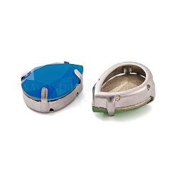 縫い付けラインストーン  k9ガラスラインストーン  プラチナトーンの真鍮製プロングセッティング  衣料品アクセサリー  多面カット  ティアドロップ  ミックスカラー  18x13x8mm  穴：1.2mm&nbsp;RGLA-Q013-04F-01