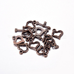 チベットのスタイルハートマンテル  カドミウムフリー＆ニッケルフリー＆鉛フリー  赤銅鉱  16x13mm  穴：1mm&nbsp;RLF1109Y-NF