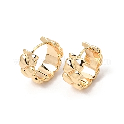 女性のための真鍮のフープピアス  ハート  18KGP本金メッキ  17.5x8mm&nbsp;KK-CBACA55-13G