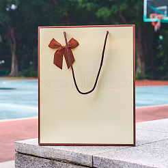 長方形の紙製ギフトバッグ4個  ちょう結びに  ショッピングバッグ  レモンシフォン  32x26x0.03cm  オープン：26x12x32cm&nbsp;AJEW-TA0001-60B