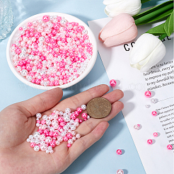 プラスチックビーズ2セット  穴がない  ラウンド  ショッキングピンク  3~7.5mm  約750~1000個/セット&nbsp;KY-SC0002-24D