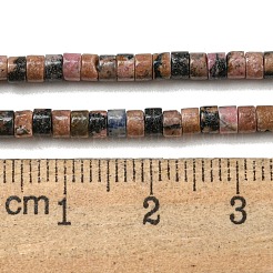 天然石ロードナイトビーズ連売り  フラットラウンド/ディスク  ヒシビーズ  3x2mm  穴：0.8mm  約167個/連  15.16インチ（38.5cm）&nbsp;G-C084-D11-02