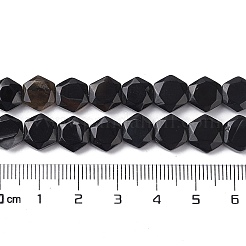 染色・加熱された天然黒瑪瑙ビーズ連売り  ファセット六角形カット  六角  8~8.5x9~9.5x4~4.5mm  穴：1mm  約25個/連  8.11''（20.6センチメートル）&nbsp;G-K359-C12-01