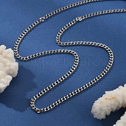 3.5mm 304ステンレススチールカーブチェーンネックレス  変色しない  ステンレス鋼色  15.94インチ（40.5cm）&nbsp;NJEW-T016-10P