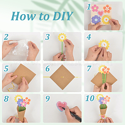DIYブーケクラフトキット  母の日パーティーの飾り付け  ミックスカラー  190x5mm&nbsp;DIY-WH0740-23