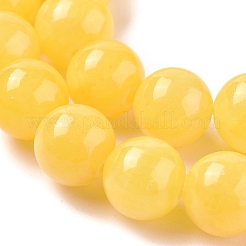 天然石馬山ジェイドビーズ連売り  染め  ラウンド  ゴールド  10mm  穴：1mm  約40個/連  16インチ&nbsp;LS-G-H1626-10MM-06