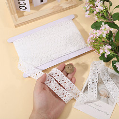 花柄コットン刺繍レースリボン  レースのトリム  厚紙ディスプレイカード付き  ホワイト  5/8インチ（15mm）  22ヤード/セット&nbsp;OCOR-CA0001-38B