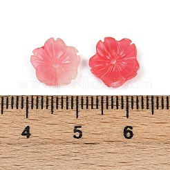 シェルパウダービーズ  花  ピンク  10x2.5mm  穴：1.2mm&nbsp;X-BSHE-L038-01B