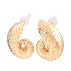 合金スタンドピアス  巻き貝の形  ゴールドカラー  26x16mm&nbsp;EJEW-Z172-03G