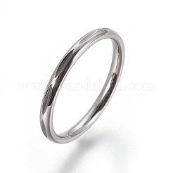 変色しにくい304ステンレススチールの指輪  ステンレス鋼色  サイズ8  18mm&nbsp;RJEW-O032-03P-18mm