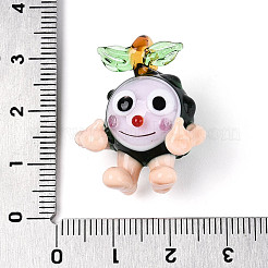 手作りランプワークペンダント  ラズベリーチャーム  濃い緑  26.5~28.5x22.5~23.5x17~21.5mm  穴：3~3.8x1.5~3mm&nbsp;LAMP-T025-07D