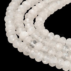 天然石クオーツクリスタルビーズ連売り  ロッククリスタルビーズ  多面カット  ロンデル  透明  8x5mm  穴：1mm  約80個/連  15.7インチ&nbsp;X-G-R186-14