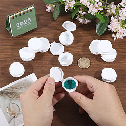 5g 再利用可能な PP プラスチック空ボタン ボックス  ミニクリームボックス  メイクアップボックス  ホワイト  3.65x3.2x1.6cm&nbsp;MRMJ-WH0104-02A